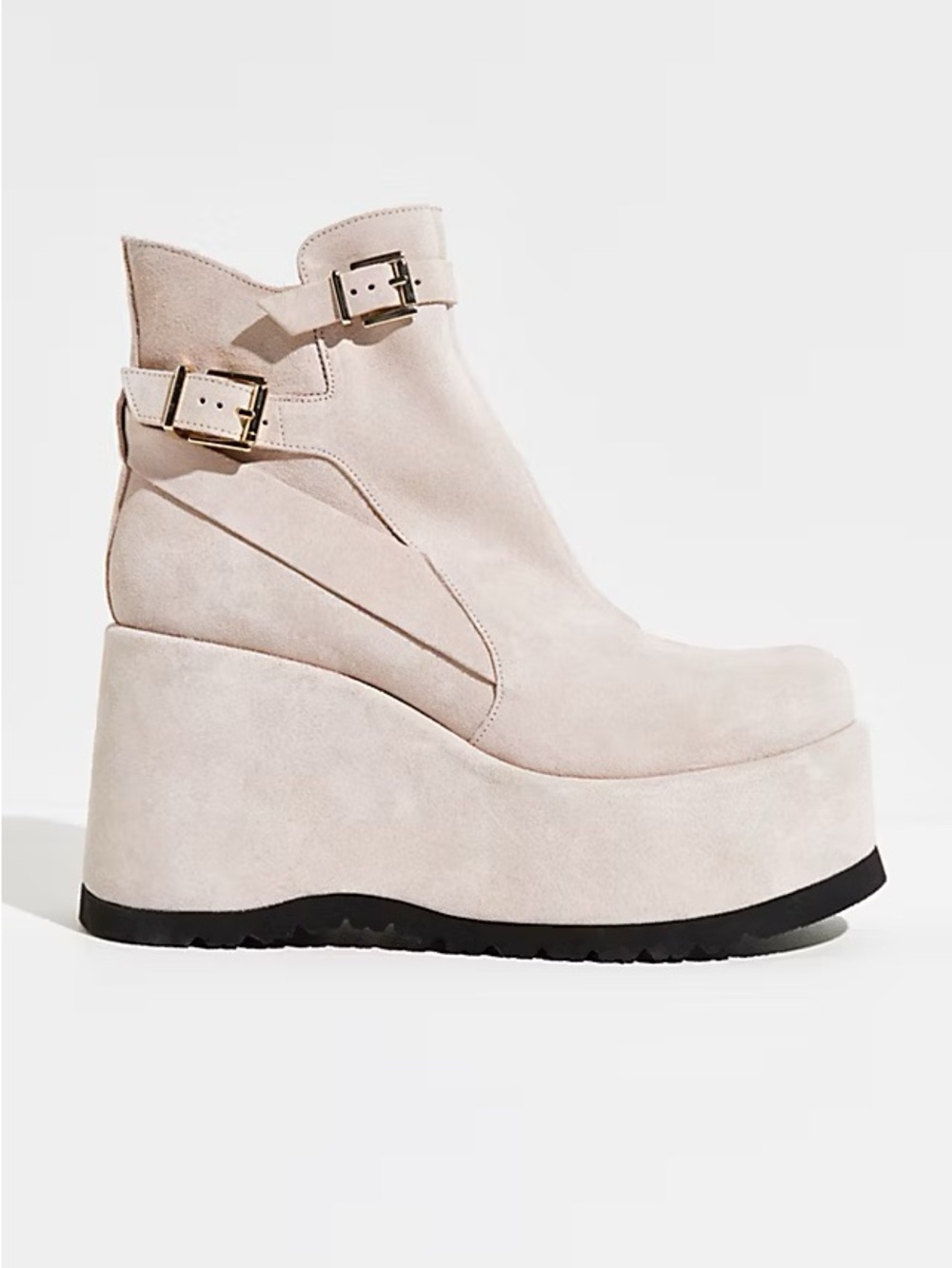 NIB Free People Sabrina Suede Platform Ankle Boots Beige Rosa 38(7.5) & 39(8.5)